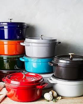 Amazon.com: Staub 4 Qt. Round Cocotte-cherry Red : Arts, Crafts