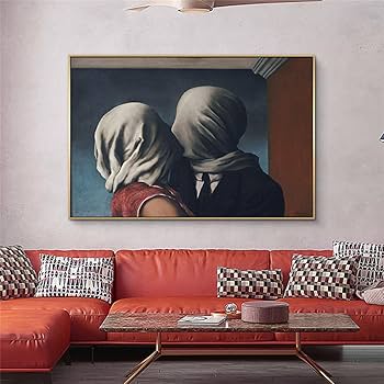 Amazon.co.jp: ルネ・マグリットの恋人たち キャンバス絵画 複製画