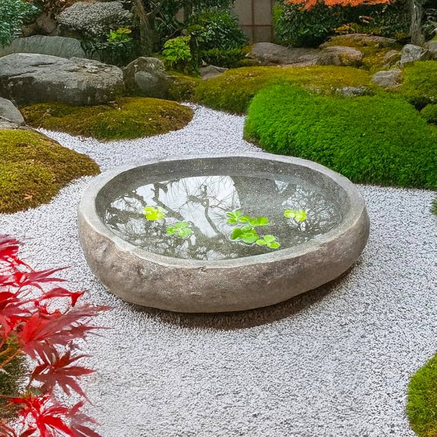 Amazon.co.jp: つくばい 蹲 手水鉢 石 鉢 水鉢 睡蓮鉢 スイレン鉢 ハス