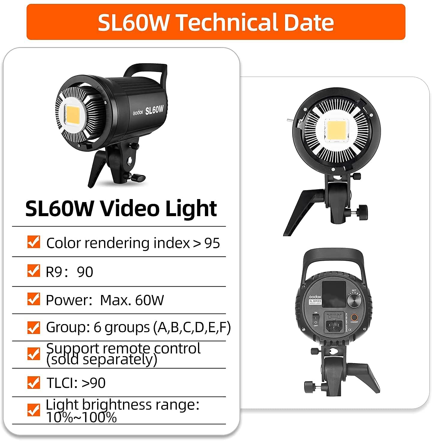 Amazon | 【Godox正規代理店＆技適マーク】GODOX SL60W LEDスタジオ