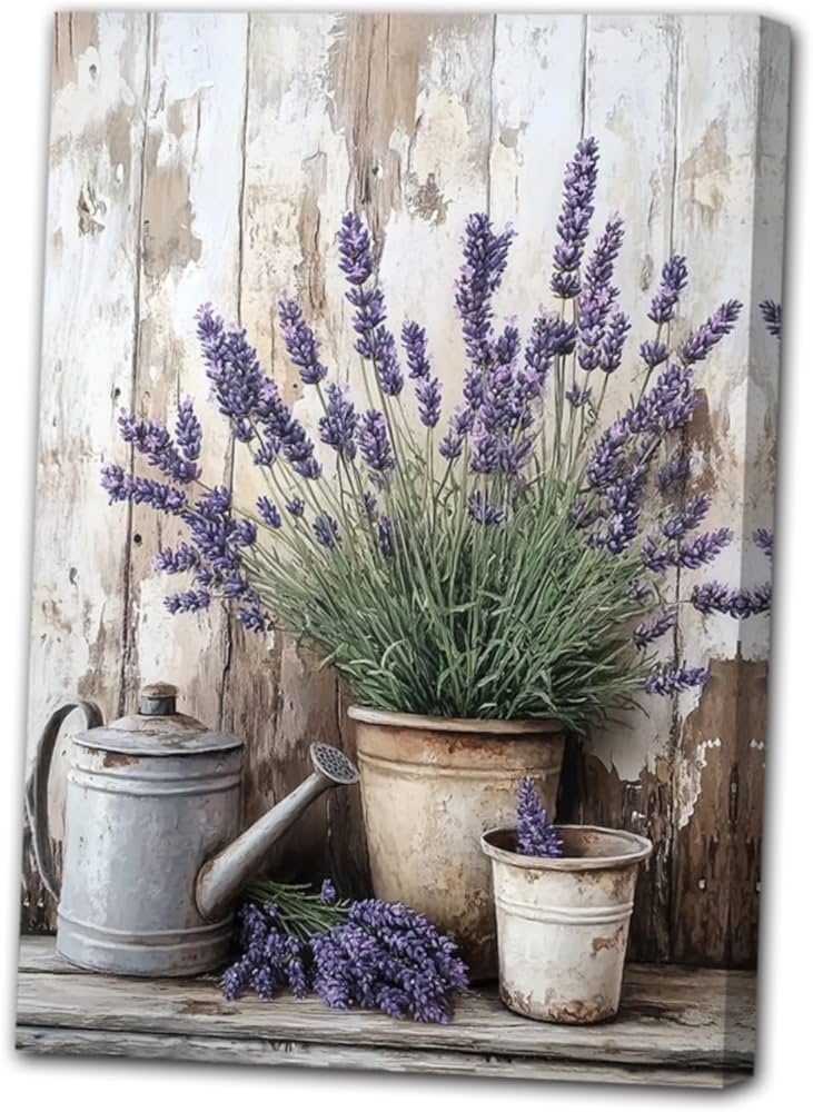 Amazon.co.jp: AWPANERAR ラベンダー キャンバス ウォールアート