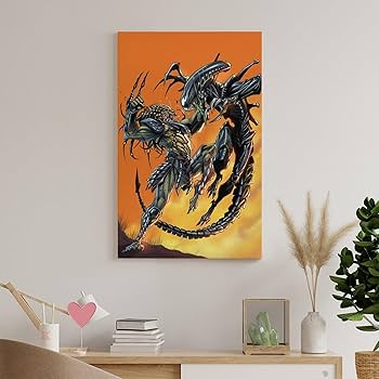 Amazon.co.jp: ポスター エイリアンVS.プレデター プリント キャンバス