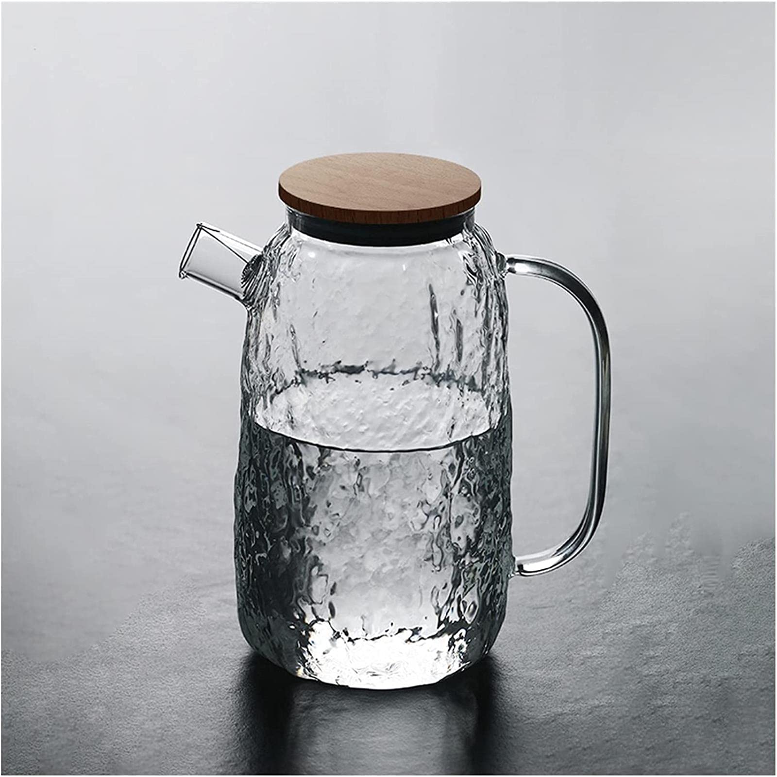 Amazon.co.jp: シンプルな水差しレトロなガラスピッチャー、蓋付き高温