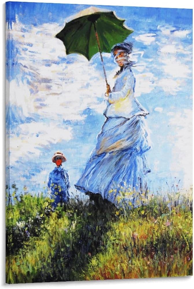 Amazon.co.jp: クロード・モネ『日傘をさす女性』 油絵 絵画