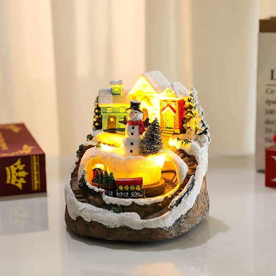 Amazon.co.jp: Xzmzbxzb クリスマスビレッジフィギュア LEDライト 小型