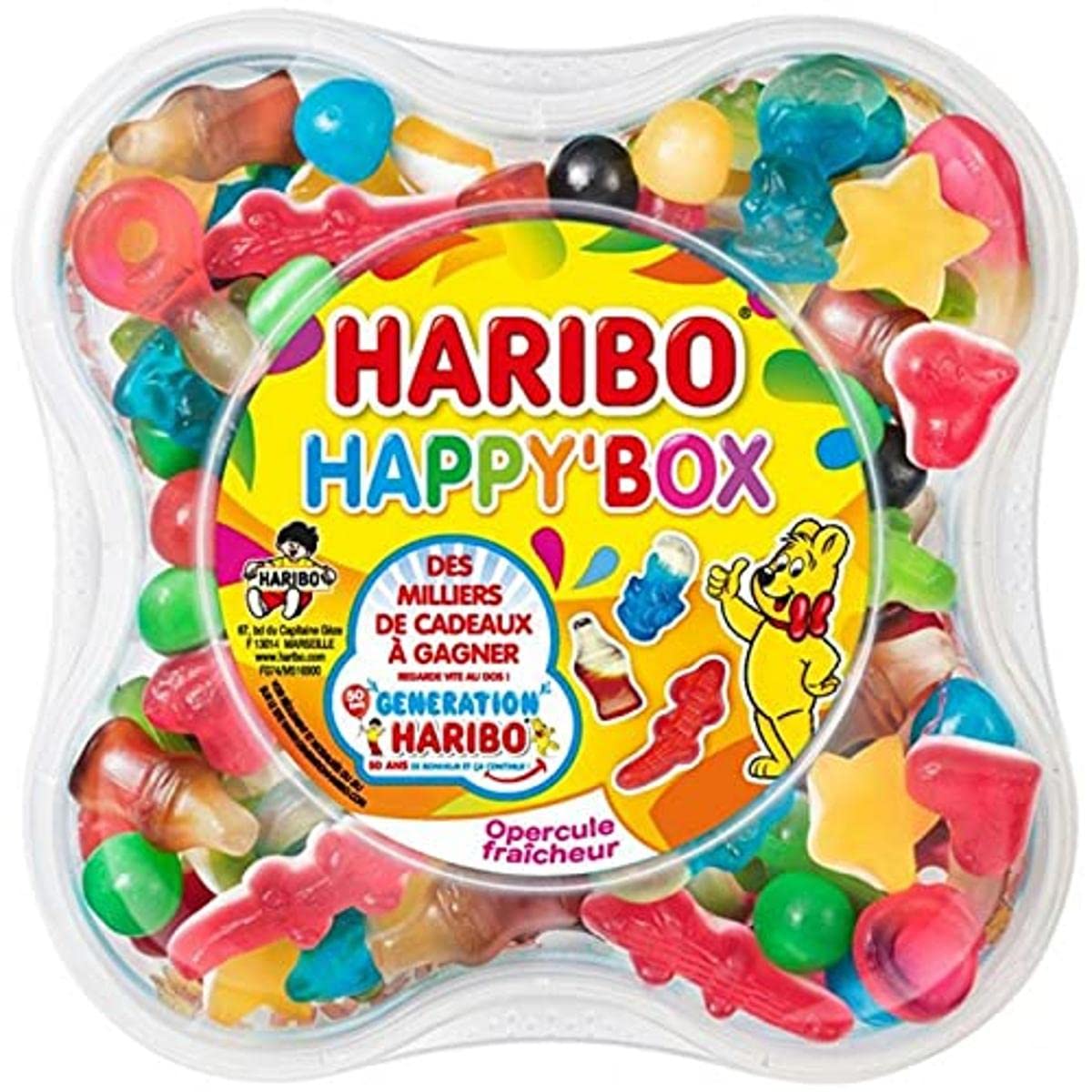 Amazon.com : Haribo Happy Box Candy Tub from FRANCE 600 grams