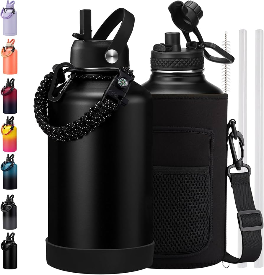 Amazon.com: BENZZO 64 oz Water Bottle Insulated Leak Proof Travel