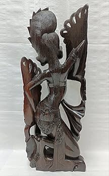 Amazon.co.jp: バリ島縞黒檀製木彫り女神舞踊彫刻置物高さ53cm極上品