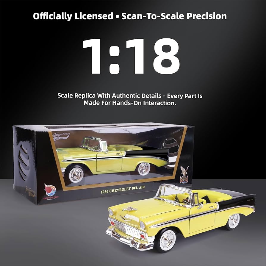 Amazon.com: LUCKY DIE CAST 1956 Chevrolet Bel Air 1/18 Scale Die