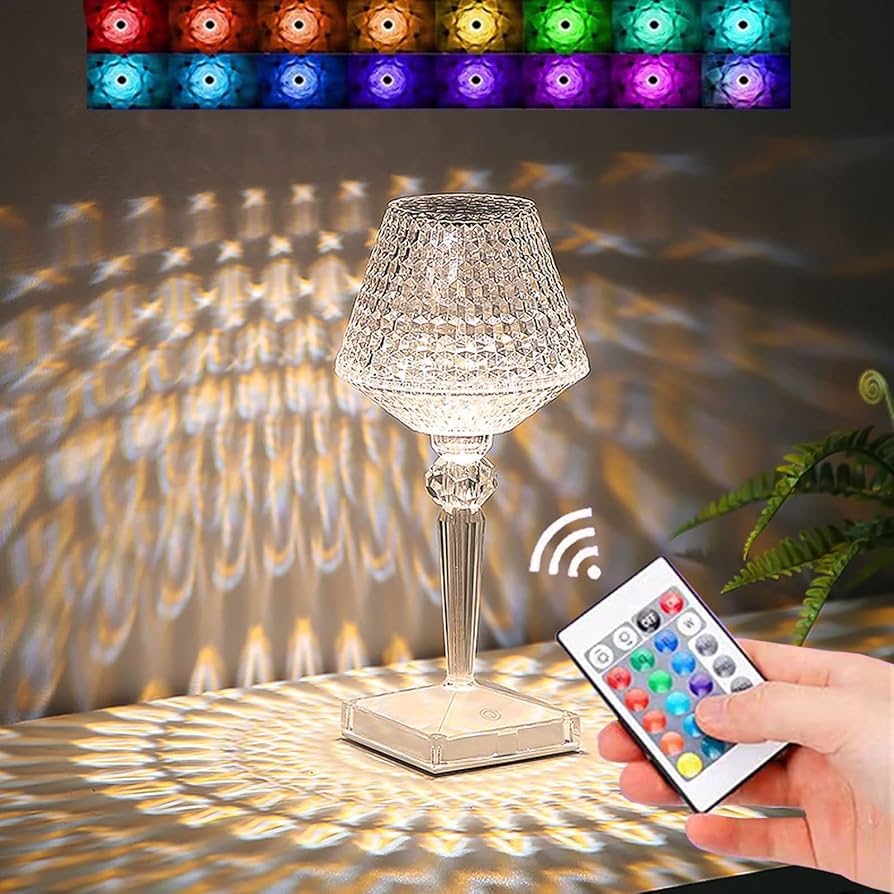 Amazon.co.jp : ELEOPTION クリスタルランプ ナイトライト テーブル