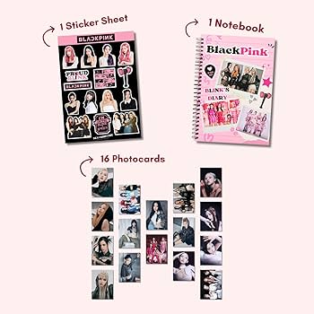 Blackpink Combo Pack with 1 Nootbook, 1 Sticker Sheet & 16