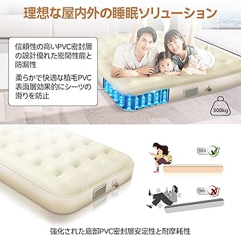 Amazon.co.jp: 【Amazon 限定ブランド】エアーベッド 電動ポンプ内蔵