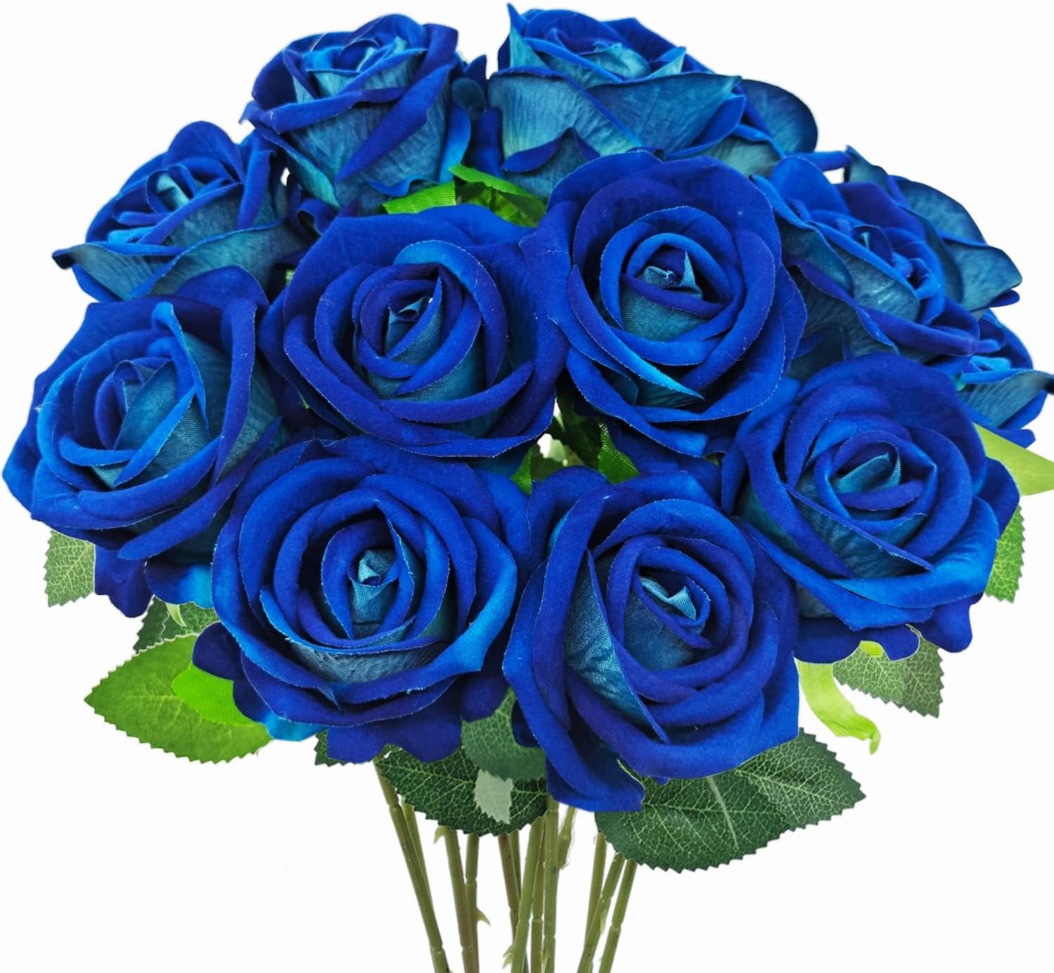 Amazon｜koundeneko バラ 造花 10本セット おしゃれ ブルー ローズ花束