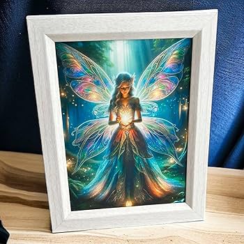 Amazon.co.jp: 神秘的な 妖精 の写真 2Lサイズ額付き 絵画 アート
