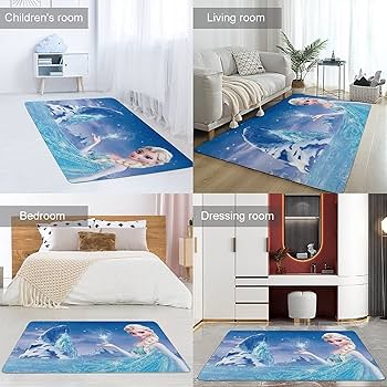 Amazon | アナと雪の女王 ラグ カーペット 洗える ラグマット 滑り止め