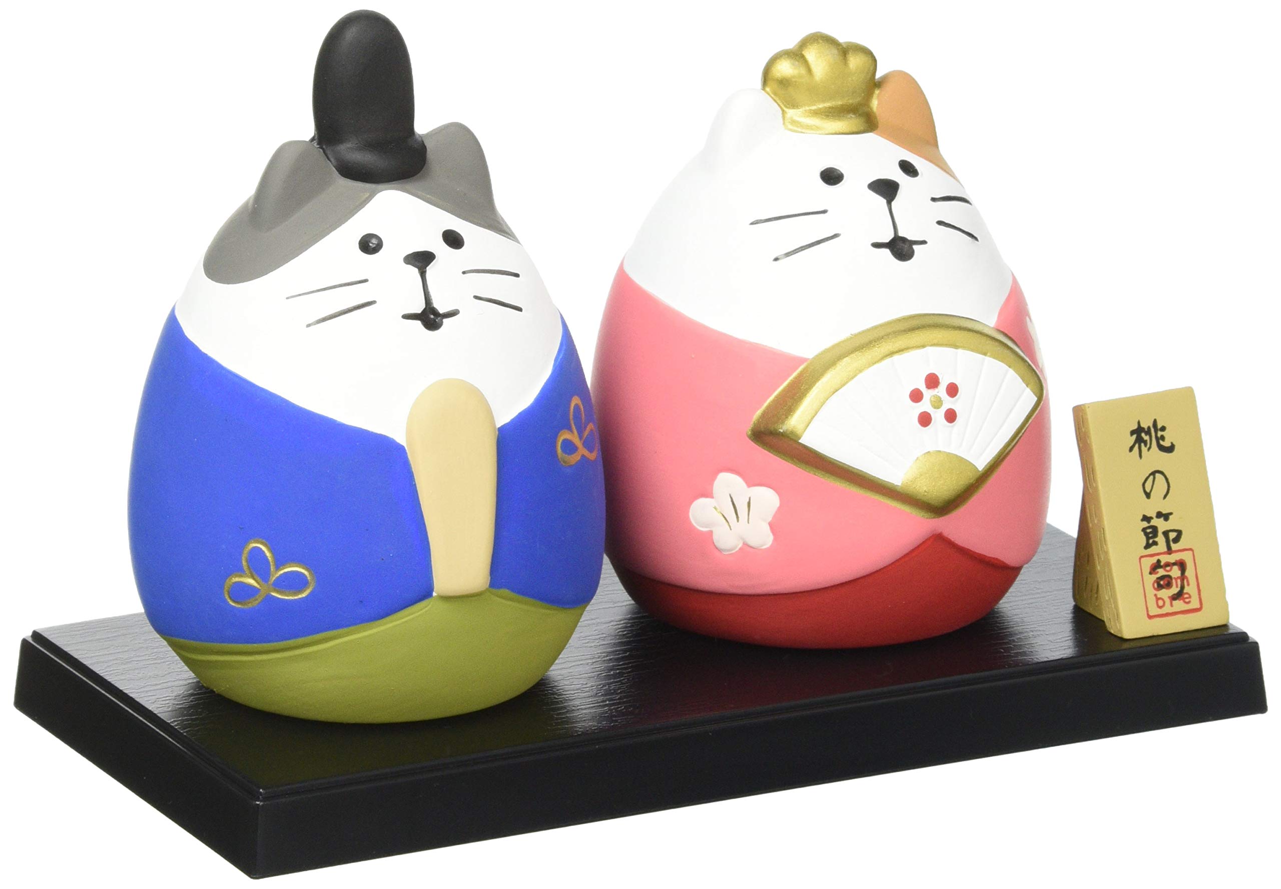 Amazon.co.jp: デコレ(Decole) 置物 節句飾り 猫雛セット 13.2×7×H9cm