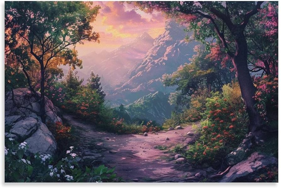 Amazon.co.jp: 絵画 森林の自然景観の美しさインテリア 絵画 美しい