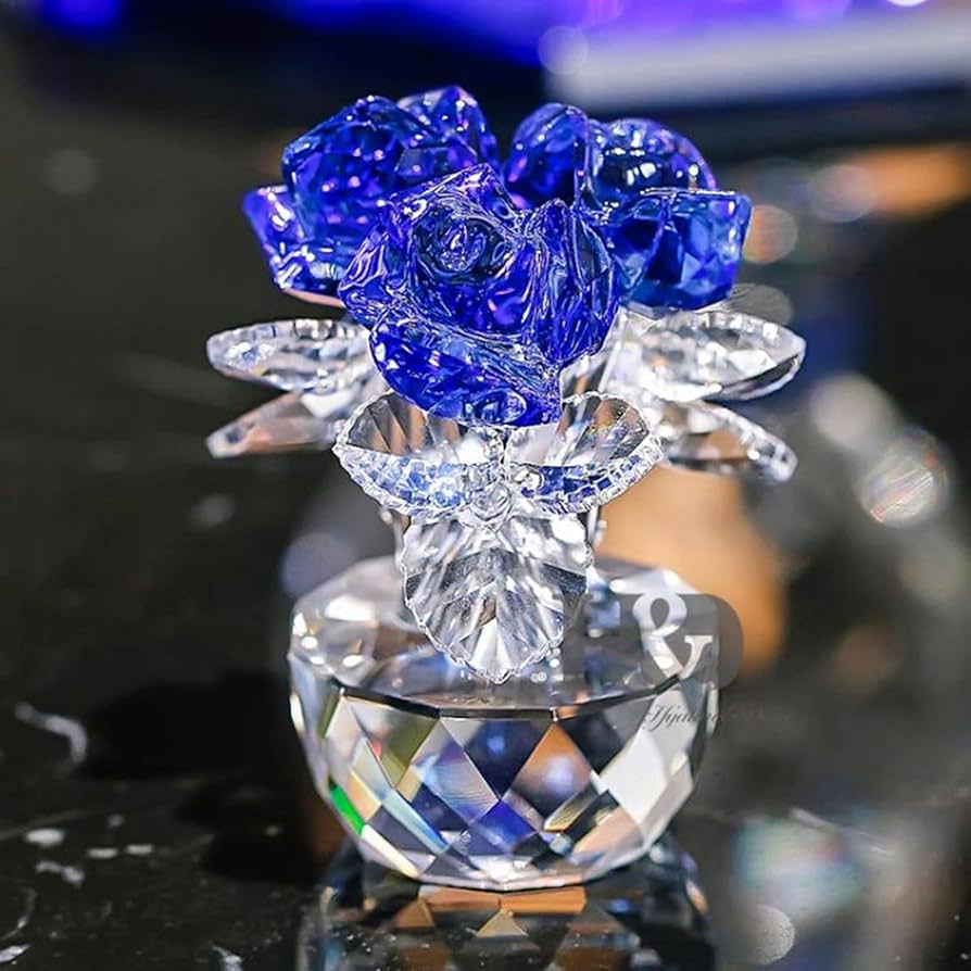 Amazon.co.jp: 薔薇の花 クリスタル ガラス 置物 ヒーリング