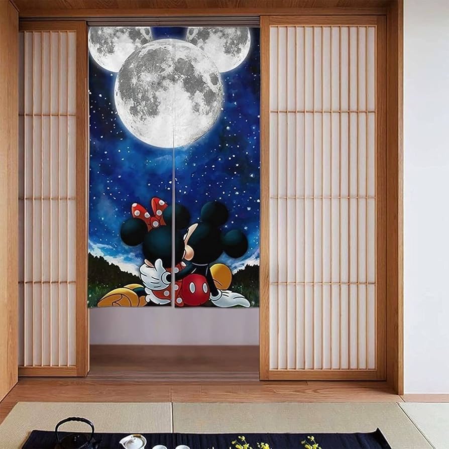 Amazon｜ディズニー ミッキーマウス 暖簾 のれん おしゃれ 部屋仕切り