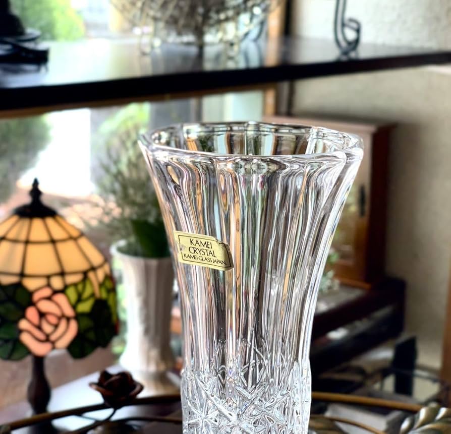Amazon.co.jp: クリスタルガラス 花瓶 フラワーベース 花器 カメイ