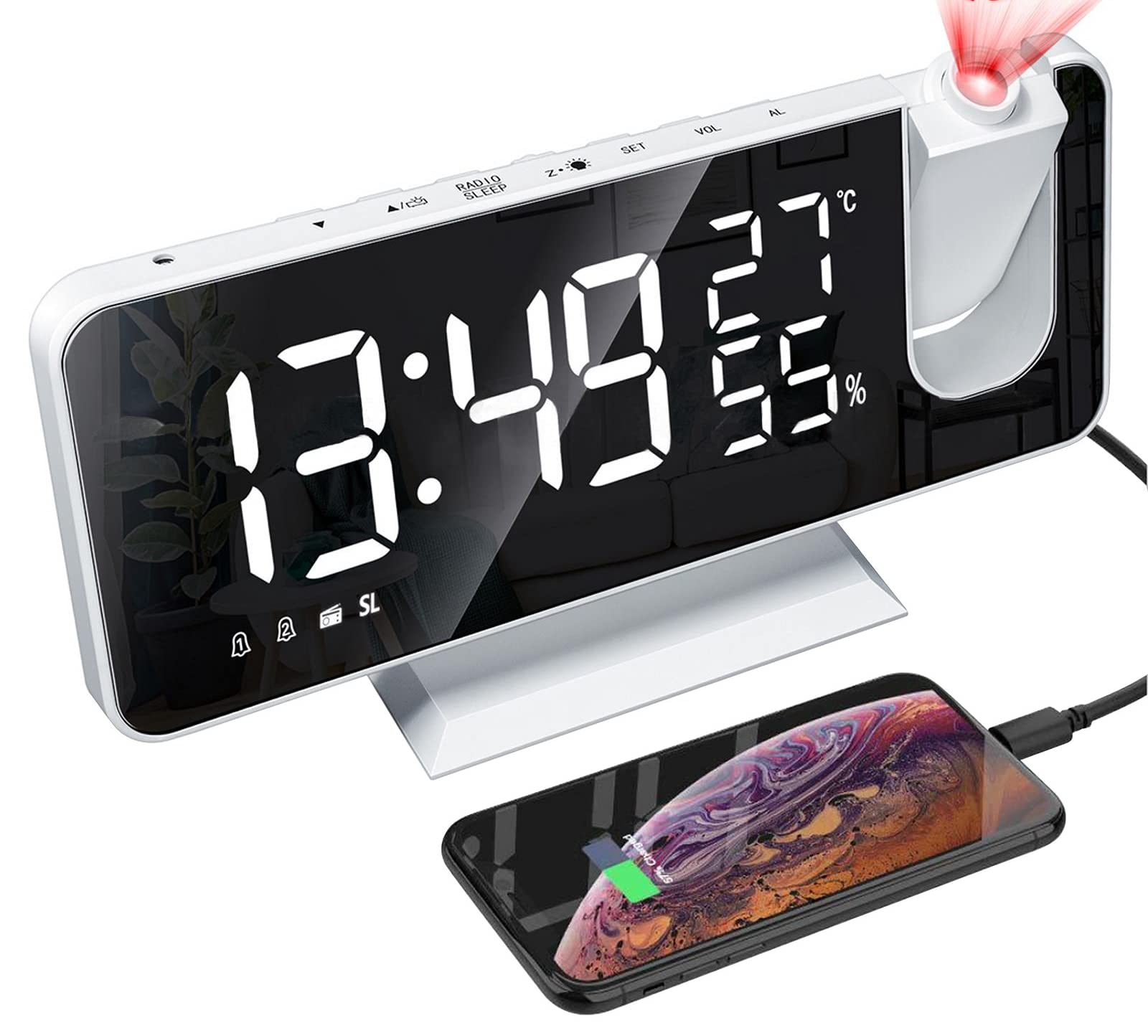 Amazon.co.jp: yiteng デジタル時計 多機能目覚まし時計 LED時計