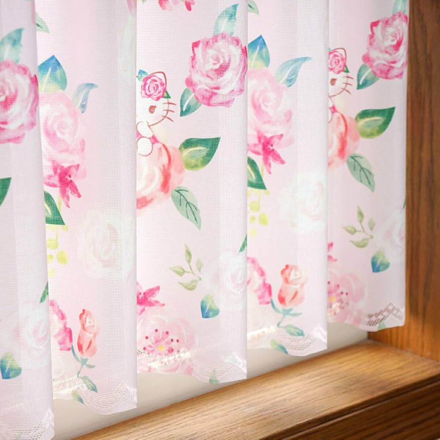 Amazon｜のれん工房 カフェカーテン ハローキティ ローズガーデン