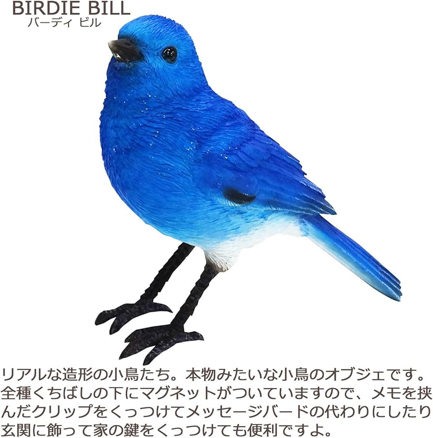 Amazon.co.jp: ブルーバード 幸せの青い鳥 小鳥 オブジェ 置物 BIRDIE