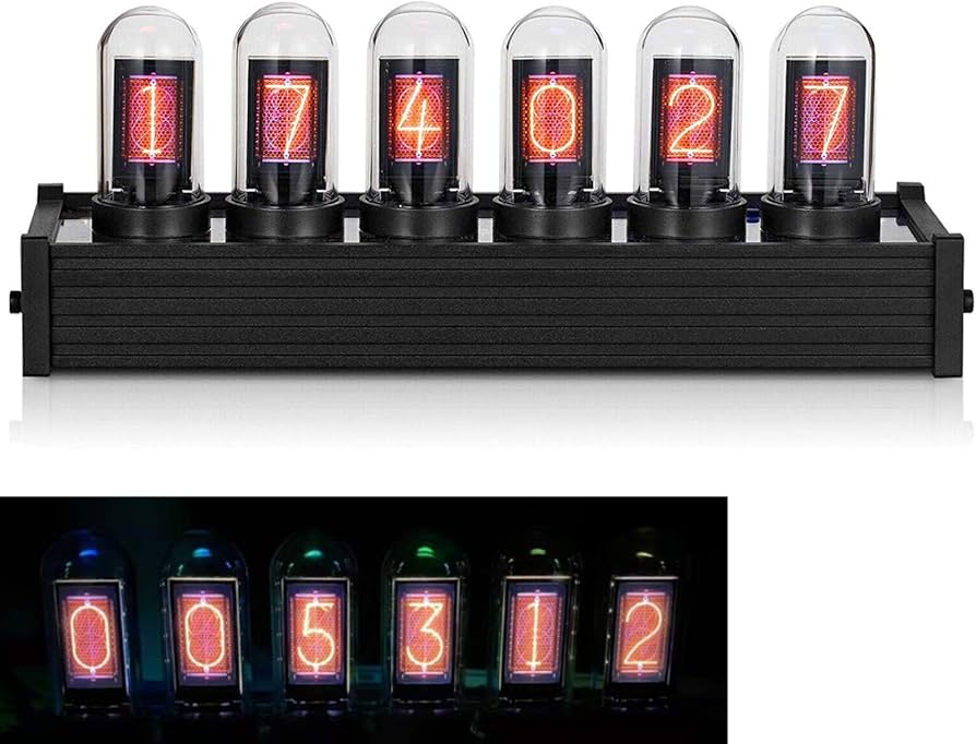 Amazon.co.jp: 疑似ニキシー管時計、クリエイティブグローデジタル卓上