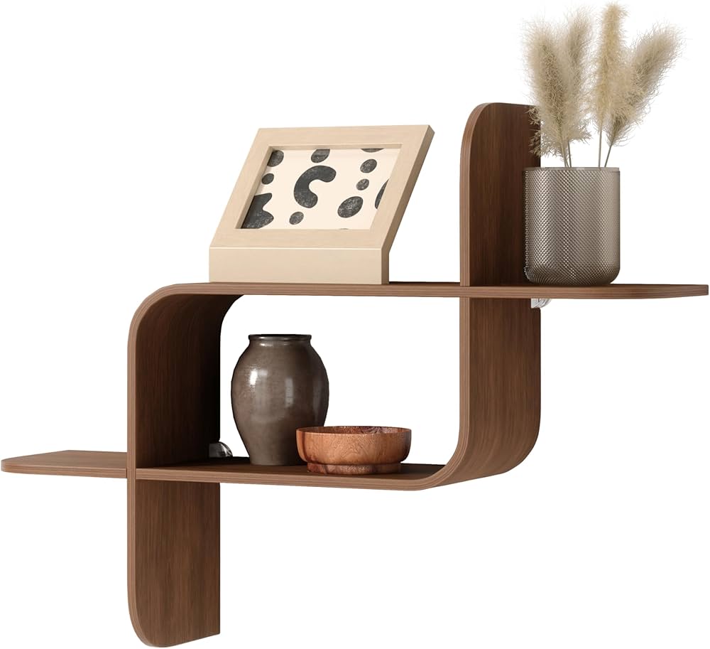 Amazon｜UMBRA モンタージュ シェルフ 62x47cm ウォルナット｜オープン
