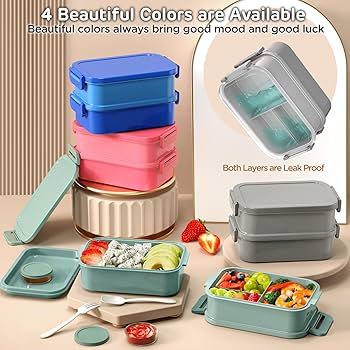 Amazon.com: DaCool Adults Lunchbox Bento Box - 74 OZ All-in-One