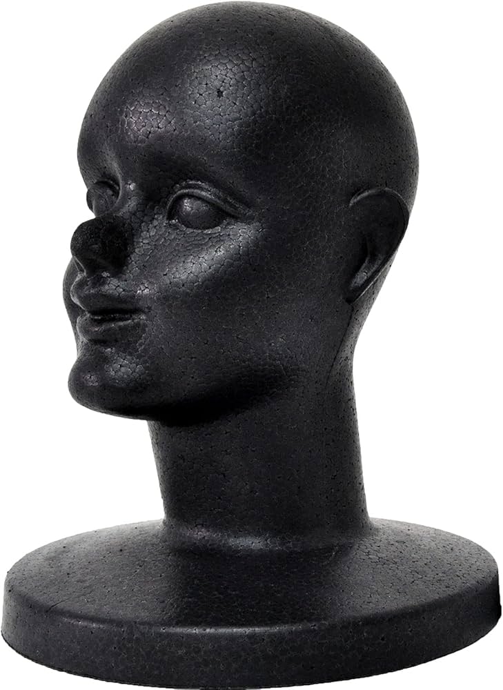 Amazon.co.jp: マネキンヘッド 顔付き 耳付き 発泡スチロール製