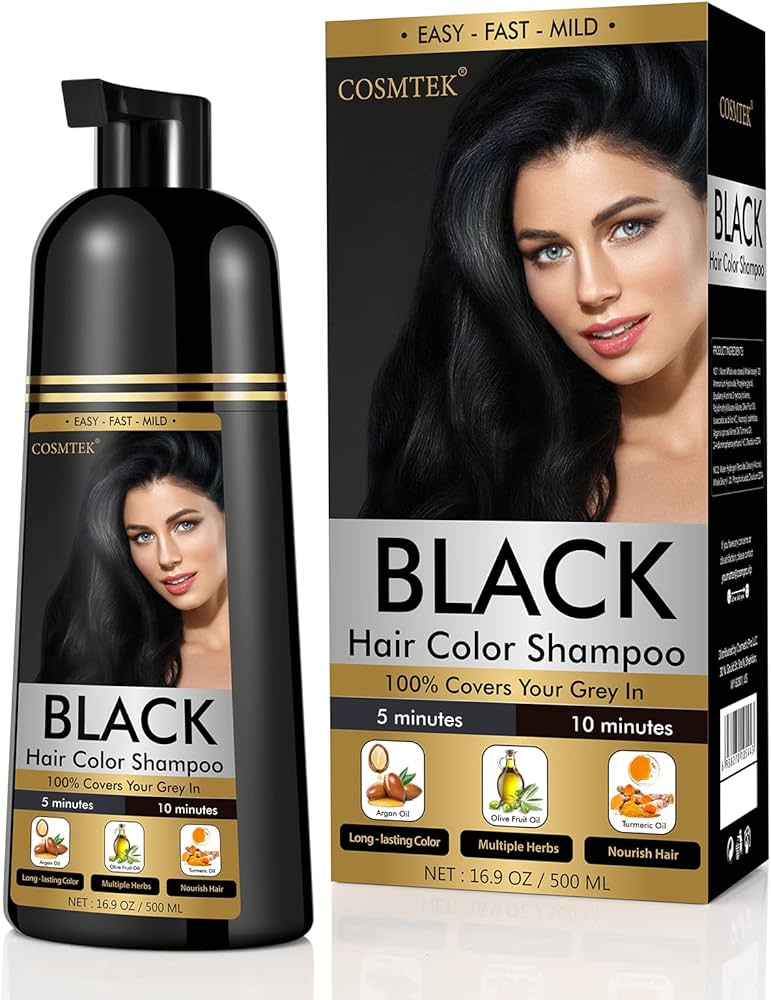 Amazon.com : COSMTEK Black Dye Shampoo for Permanent Hair Color