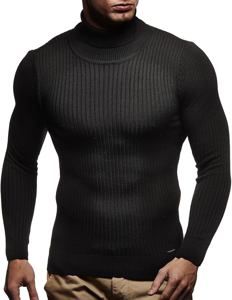Leif Nelson Men's Turtleneck Sweater Slim Fit | Men's Polo Neck