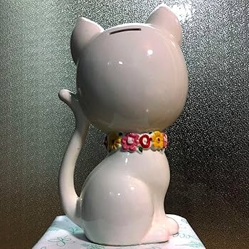 Amazon.co.jp: 内藤ルネ 猫 ネコ 貯金箱 陶器 レトロ 1970年代 当時物