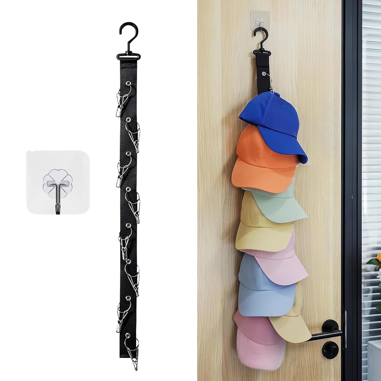 Amazon.co.jp: PureSino 帽子ハンガー 360°回転フック クリップ8個