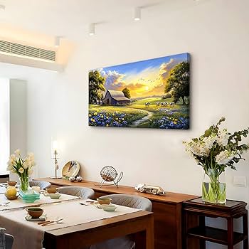 Amazon.com: crmotu Rustic Farmhouse Wall Art, Nature Pastoral