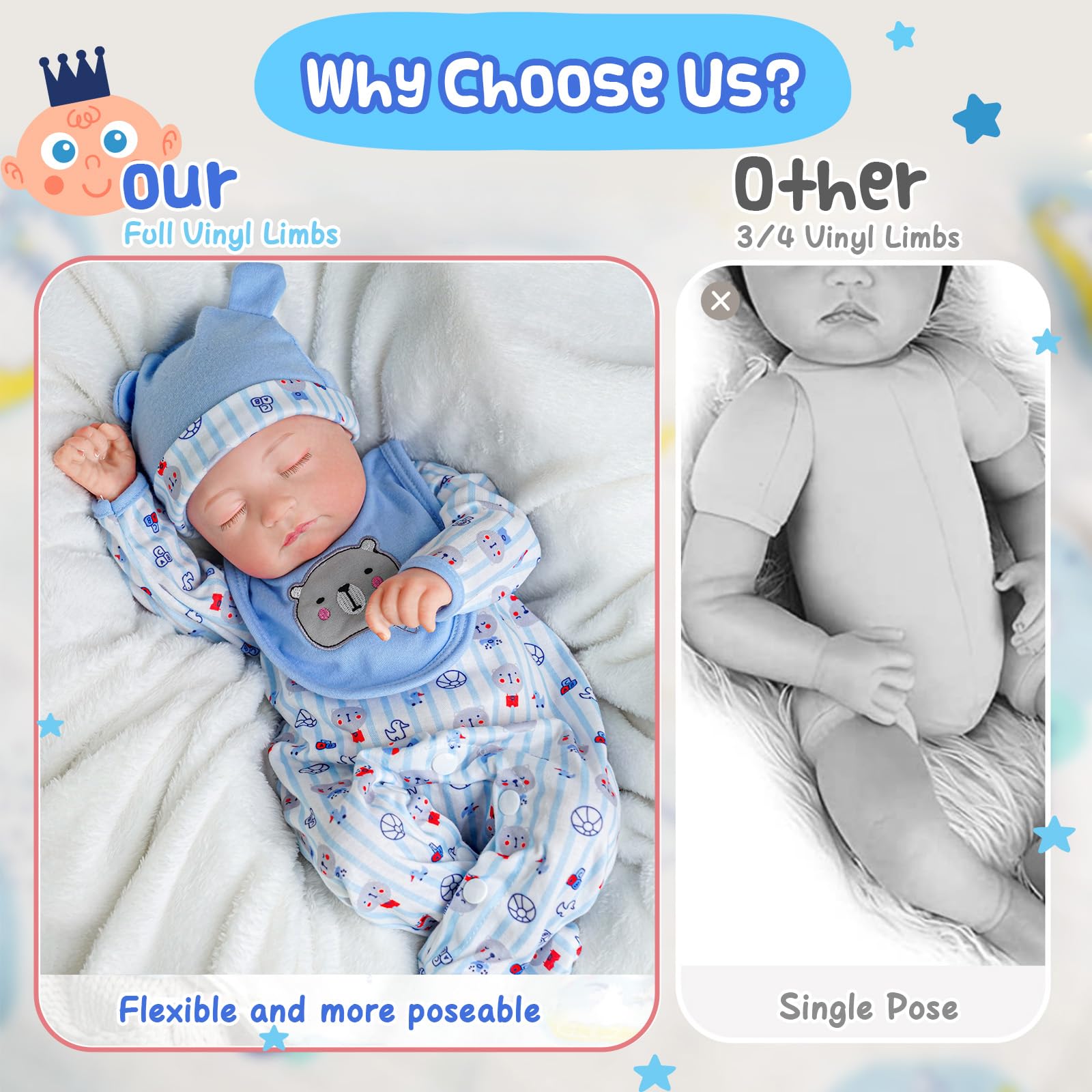 Amazon | BABESIDE リボーンベビードール 男の子 20インチ 愛らしい