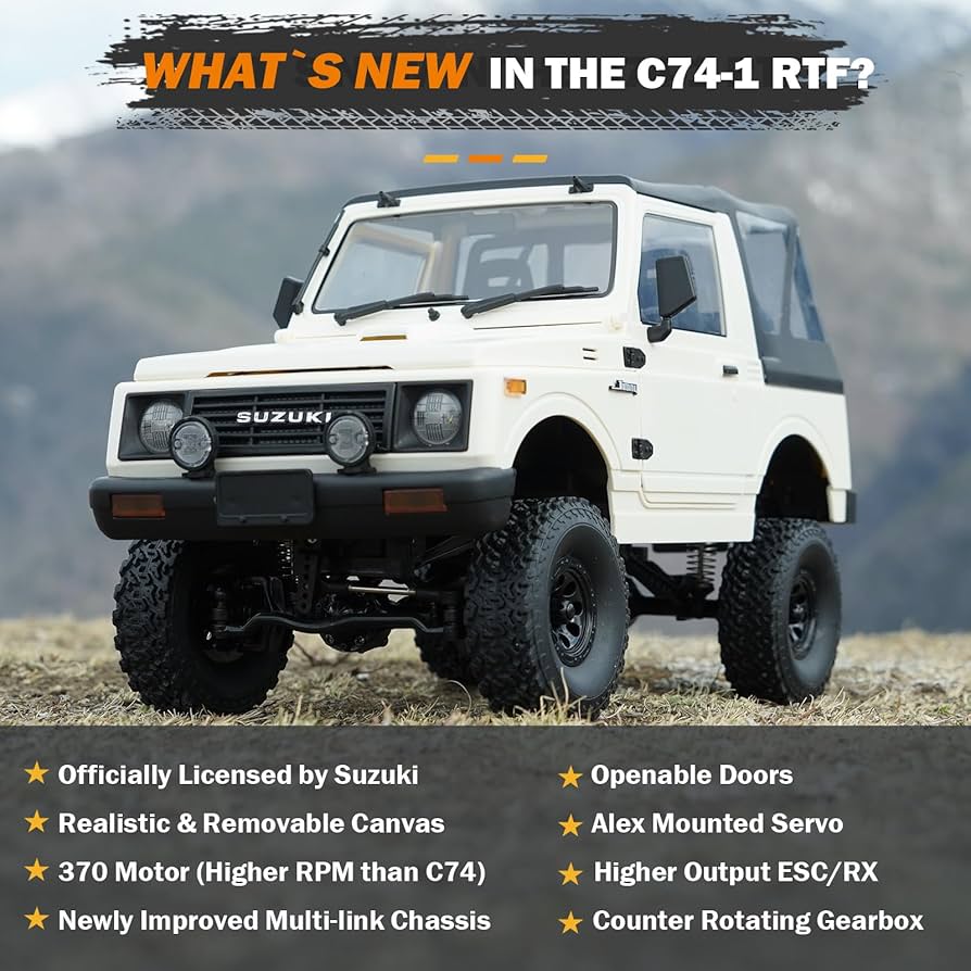 Amazon.com: ARRIS 1/10 RC Crawler, WPL C74-1 Jimny JA11 RC Rock