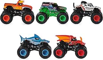Amazon.com: Monster Jam, Official Pit Party 5-Pack of 1:64 Scale