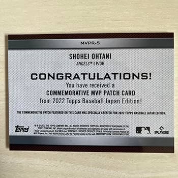 Amazon.co.jp: topps 2022 japan edition 大谷翔平 MVPパッチカード