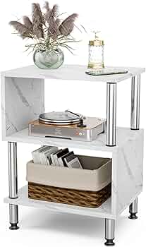 Amazon｜FryLR サイドテーブル おしゃれ S字ラック 40*29*51cm 木目調