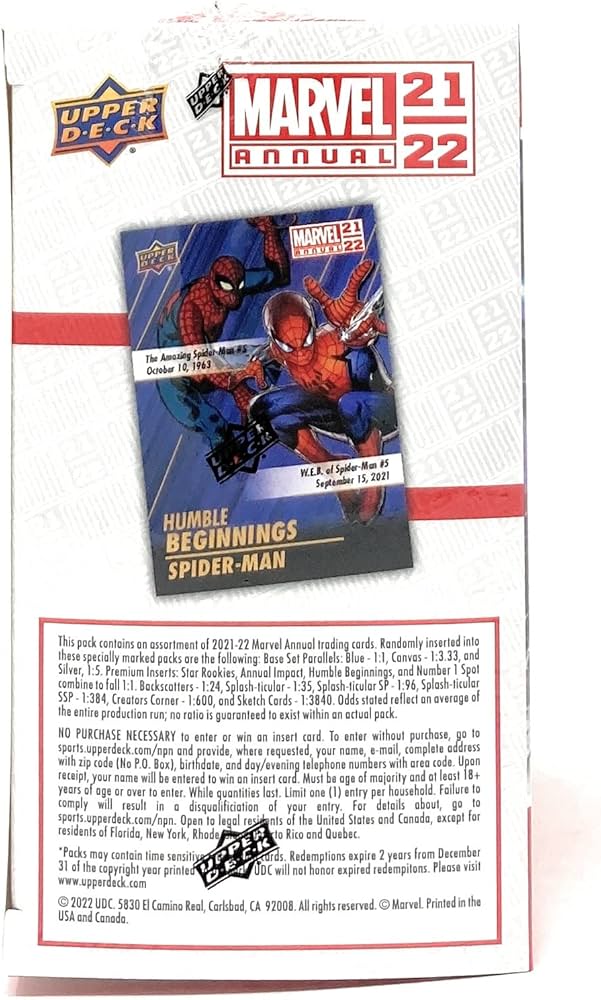 Amazon.com: UPPER D.E.C.K Marvel Annual 2021-22 Trading Card