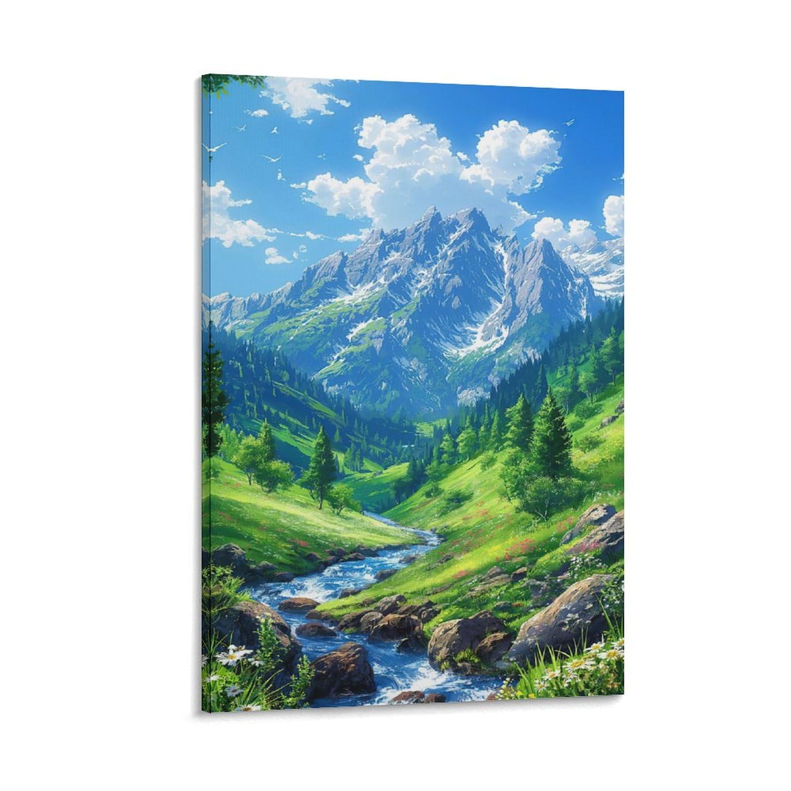 Amazon.co.jp: ポスター 山 自然 風水 絵 山の絵 緑の絵 玄関 開運