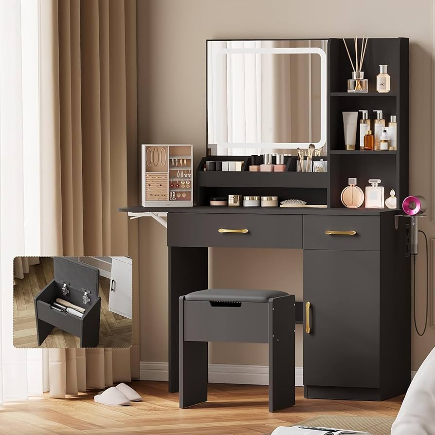 Amazon｜Dowinx ドレッサー コンパクト 2点セット コンセント付き 3色