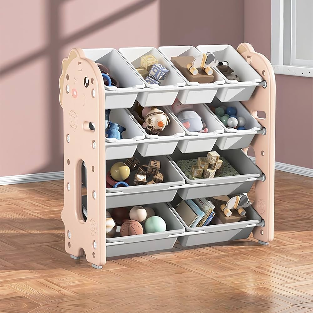 Amazon.co.jp: 子供おもちゃ収納ラック2-in-1本棚 プラスチック製