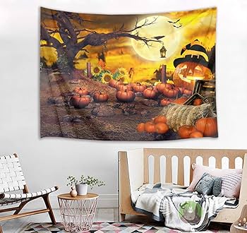 Amazon.co.jp: LB ハロウィン タペストリー おしゃれ 壁掛け 風景