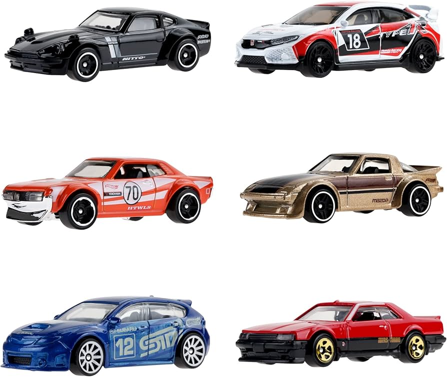 Amazon.com: Japanese Import 6 Piece Set Diecast Model Cars by Hot