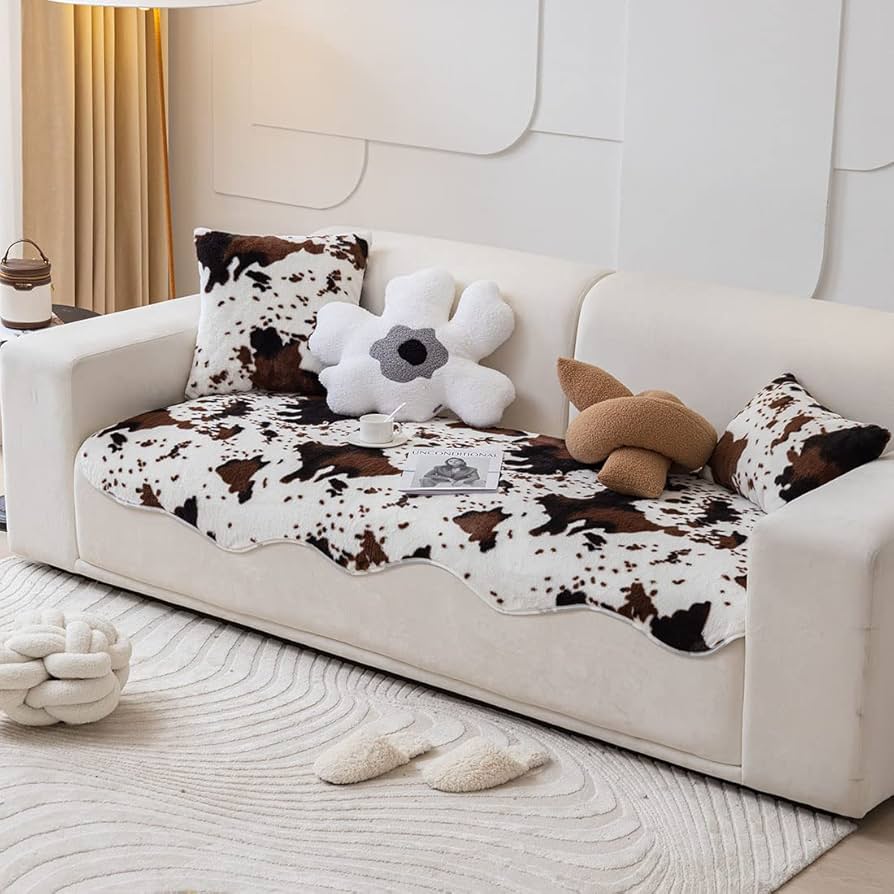 Amazon｜vctops カウプリント フェイクファー ソファ カウチ カバー