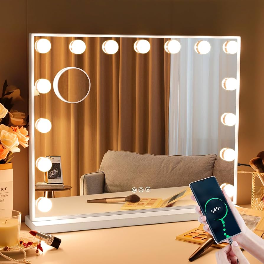 Amazon.co.jp: Hansong 女優ミラー ハリウッドミラー 化粧鏡 女優鏡 鏡