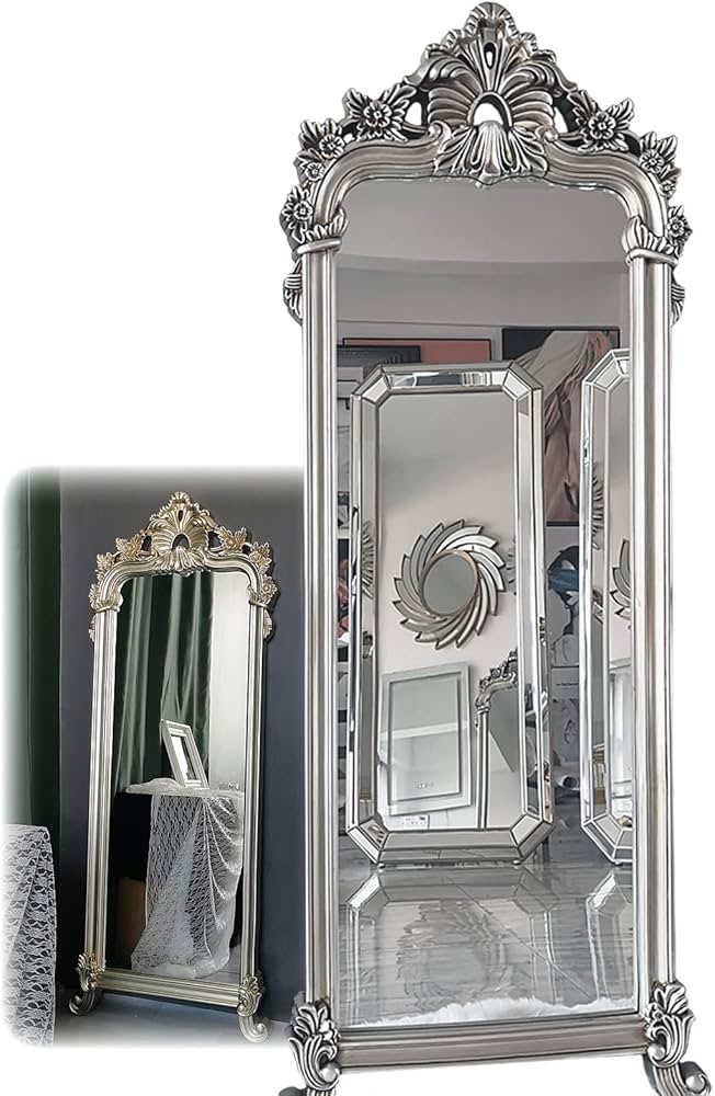 Amazon.co.jp: おしゃれ 姿見 全身鏡 アンティーク 鏡 金 銀 大型 全身